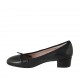Decolté da donna con fiocco in pelle nera tacco 3 - Misure disponibili: 33, 42, 43, 44, 45