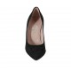 Decolté a punta da donna in camoscio color nero tacco 8 - Misure disponibili: 32, 33, 34, 42, 43, 44, 45