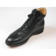 Men's laced ankle shoe in black leather - Available sizes:  45