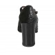 Woman's pump with strap in black suede and printed leather heel 8