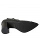 Woman's pump with strap in black suede and printed leather heel 8 - Available sizes:  32, 33, 34, 42, 43, 44, 45