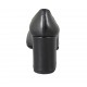 Woman's pointy pump shoe in black leather block heel 8 - Available sizes:  32, 33, 34, 42, 43, 44, 45