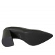 Woman's pointy pump shoe in black leather block heel 8 - Available sizes:  32, 33, 34, 42, 43, 44, 45