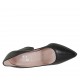 Woman's pointy pump shoe in black leather block heel 8 - Available sizes:  32, 33, 34, 42, 43, 44, 45