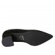 Decolté a punta con scollo a V da donna in camoscio nero tacco grosso 5 - Misure disponibili: 32, 33, 34, 42, 43, 44, 45
