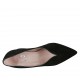 Decolté a punta con scollo a V da donna in camoscio nero tacco grosso 5 - Misure disponibili: 32, 33, 34, 42, 43, 44, 45