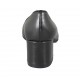 Woman's pointy pump shoe with V-cut in black leather block heel 5 - Available sizes:  32, 33, 34, 42, 43, 44, 45
