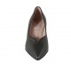 Decolté a punta con scollo a V da donna in pelle nera tacco grosso 5 - Misure disponibili: 32, 33, 34, 42, 43, 44, 45