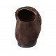 Mocasino para mujer con accesorio en gamuza marron y piel forrada moteada tacon 1 - Tallas disponibles:  33, 43, 45