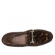 Mocassino da donna con accessorio in camoscio marrone e tessuto maculato tacco 1 - Misure disponibili: 33, 43, 45