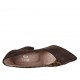 Women's pointy pump shoe in brown suede and spotted fur leather heel 8
