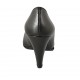 Women's pump shoe with accessory in black leather heel 8