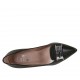 Escarpin pour femmes avec accessoire en cuir noir talon 8 - Pointures disponibles:  32, 33, 34, 42, 43, 44