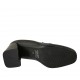 Woman's mocassin in black leather and patent leather heel 8