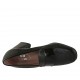 Woman's mocassin in black leather and patent leather heel 8 - Available sizes:  33, 34, 42, 43, 44, 45