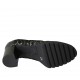 Decolté da donna in vernice nera e tessuto elasticizzato laminato stampato argento tacco 6 - Misure disponibili: 32, 33, 34, 42, 43, 44, 45