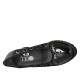 Decolté da donna in vernice nera e tessuto elasticizzato laminato stampato argento tacco 6 - Misure disponibili: 32, 33, 34, 42, 43, 44, 45
