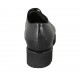Zapato derby con cordones para mujer en piel lisa negra con plantilla extraible tacon 4 - Tallas disponibles:  33, 43, 44, 45