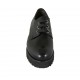 Zapato derby con cordones para mujer en piel lisa negra con plantilla extraible tacon 4 - Tallas disponibles:  33, 43, 44, 45