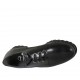 Zapato derby con cordones para mujer en piel lisa negra con plantilla extraible tacon 4 - Tallas disponibles:  33, 43, 44, 45