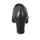 Woman's highfronted shoe with elastics and removable insole in black leather heel 7