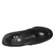 Zapato cerrado para mujer con elasticos y plantilla extraible en piel negra tacon 7 - Tallas disponibles:  32, 33, 34, 42, 43, 44, 45