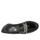Woman's mocassin with accessory and removable insole in black printed patent leather heel 3 - Available sizes:  34, 43, 44, 45
