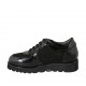 Scarpa stringata da donna con strass e plantare estraibile in vernice e camoscio nero zeppa 3 - Misure disponibili: 33, 43, 44, 45