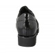 Woman's laced shoe with rhinestones and removable insole in black suede and patent leather wedge heel 3