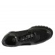 Scarpa stringata da donna con strass e plantare estraibile in vernice e camoscio nero zeppa 3 - Misure disponibili: 33, 43, 44, 45