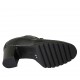 Woman's highfronted Oxford laced shoe with removable insole and wingtip in black leather heel 7