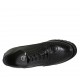 Zapato Oxford para mujer con cordones, plantilla extraible y punta de ala e en piel negra tacon 7 - Tallas disponibles:  34, 42, 43, 44, 45
