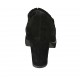 Woman's highfronted shoe with elastic, removable insole and fringes in black suede heel 7