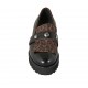Woman's loafer in spotted suede and black leather with fringes, studs and removable insole heel 4 - Available sizes:  34, 42, 43, 44, 45