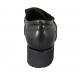 Mocasino para mujer en piel y gamuza negra con elasticos, flecos, cadena y plantilla extraible tacon 4 - Tallas disponibles:  34, 42, 43, 44, 45