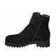 Woman's padded ankle boot in black suede with zippers and removable insole heel 4 - Available sizes:  33, 34, 42, 43, 44, 45