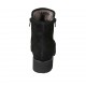 Stivaletto imbottito da donna in camoscio nero con cerniere e plantare estraibile tacco 4 - Misure disponibili: 33, 34, 42, 43, 44, 45