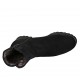 Woman's padded ankle boot in black suede with zippers and removable insole heel 4 - Available sizes:  33, 34, 42, 43, 44, 45