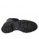 Stivaletto imbottito da donna in camoscio e pelle stampata blu con cerniere e plantare estraibile tacco 4 - Misure disponibili: 33, 34, 42, 43, 44, 45