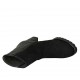 Woman's ankle boot with zipper and buttons in black suede and printed patent leather heel 6