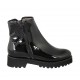 Stivaletto imbottito da donna in vernice nera con cerniere e plantare estraibile tacco 4 - Misure disponibili: 33, 34, 42, 43, 44, 45