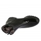 Stivaletto imbottito da donna in vernice nera con cerniere e plantare estraibile tacco 4 - Misure disponibili: 33, 34, 42, 43, 44, 45