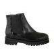 Botines para mujer en piel y charol imprimido negro con cremallera, elastico y plantilla extraible tacon 4 - Tallas disponibles:  32, 33, 42, 43, 44, 45