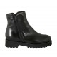 Woman's padded ankle boot in black leather with zippers and removable insole heel 4 - Available sizes:  32, 33, 34, 42, 43, 44, 45