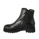 Woman's padded ankle boot in black leather with zippers and removable insole heel 4 - Available sizes:  32, 33, 34, 42, 43, 44, 45