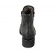 Woman's padded ankle boot in black leather with zippers and removable insole heel 4