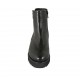 Woman's padded ankle boot in black leather with zippers and removable insole heel 4 - Available sizes:  32, 33, 34, 42, 43, 44, 45