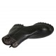 Woman's padded ankle boot in black leather with zippers and removable insole heel 4