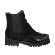Bottines pour femmes en cuir verni et daim noir avec fermeture éclair, elastique et semelle amovible talon 4 - Pointures disponibles:  33, 34, 42, 43, 44, 45