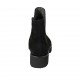Woman's ankle boot in black patent leather and suede with zippers, elastic band and removable insole heel 4